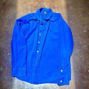 Ralph Lauren Pony Logo Embroidered Buttoned Shirt - Royal Blue Womens L